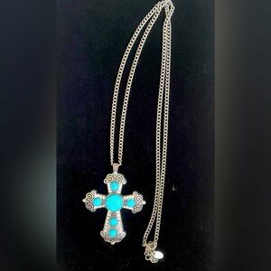 Turquoise Cross Western Style Necklace